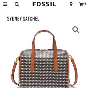 Fossil Black and White Sydney Satchel